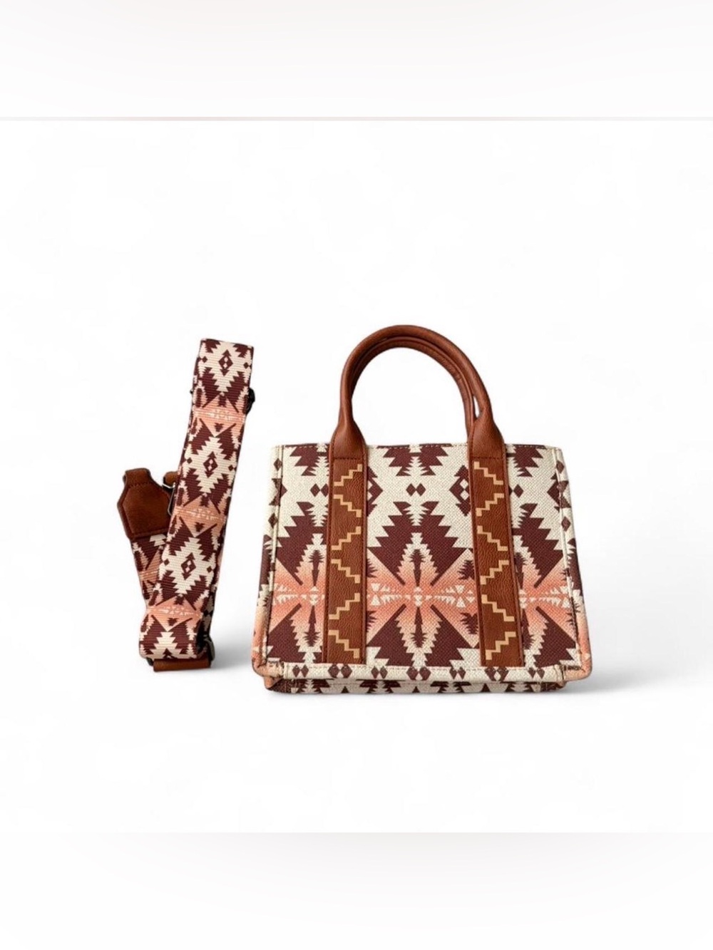 Wrangler Southwestern Aztec Print Crossbody Tote Bag Western Purse - Picture 3 of 5